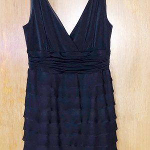 Little Black Sleeveless Dress w/ Tiered Ruffle Skirt -  Sz 8